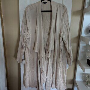 NwT Casual Waterfall Collar Khaki Tan Roz & Ali Open Jacket - 3X